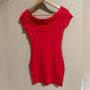 Elegant Red Bebe fitted Women's minidress